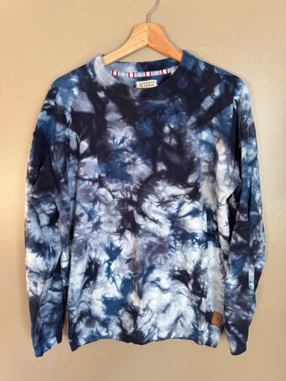 Scotch & Soda Navy and White Tie-Dye Sweatshirt